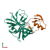 PDB entry 1ct4 coloured by chain, front view.