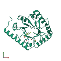 PDB entry 1ct5 coloured by chain, front view.