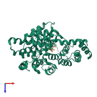 PDB entry 1cts coloured by chain, top view.