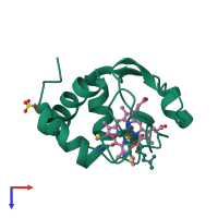 PDB entry 1ctz coloured by chain, top view.