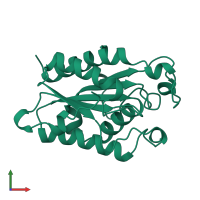 PDB entry 1cuc coloured by chain, front view.