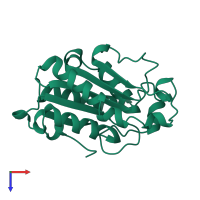 PDB entry 1cug coloured by chain, top view.