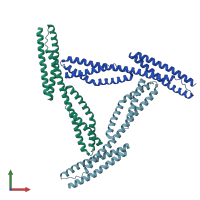 PDB entry 1cun coloured by chain, front view.