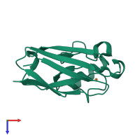 PDB entry 1cuo coloured by chain, top view.