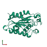 PDB entry 1cux coloured by chain, front view.