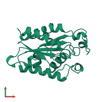 PDB entry 1cuy coloured by chain, front view.