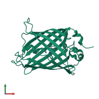 PDB entry 1cv7 coloured by chain, front view.