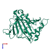 PDB entry 1cve coloured by chain, top view.