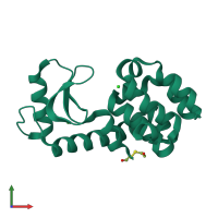 PDB entry 1cvk coloured by chain, front view.