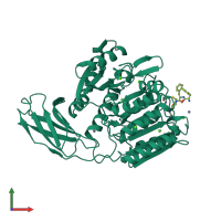 PDB entry 1cvr coloured by chain, front view.