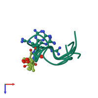 PDB entry 1cw8 coloured by chain, ensemble of 6 models, top view.