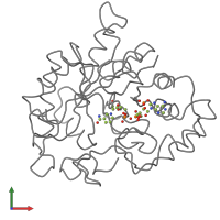 Monomeric assembly 1 of PDB entry 1cwn coloured by chemically distinct molecules, front view.