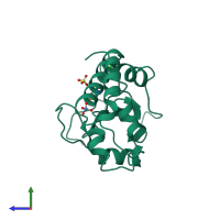 PDB entry 1cws coloured by chain, side view.