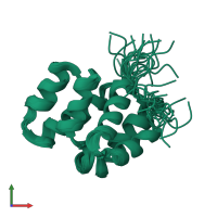 PDB entry 1cww coloured by chain, ensemble of 20 models, front view.
