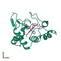 PDB entry 1cxa coloured by chain, front view.
