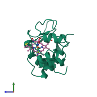 PDB entry 1cxa coloured by chain, side view.