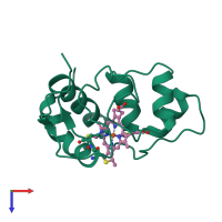 PDB entry 1cxa coloured by chain, top view.