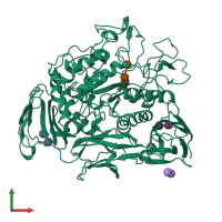 PDB entry 1cxe coloured by chain, front view.