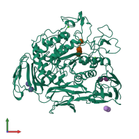 PDB entry 1cxh coloured by chain, front view.