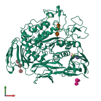 PDB entry 1cxl coloured by chain, front view.