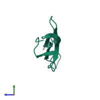 PDB entry 1cxn coloured by chain, side view.