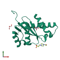 PDB entry 1cxq coloured by chain, front view.