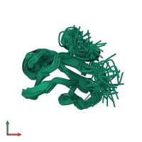 PDB entry 1cxw coloured by chain, ensemble of 50 models, front view.