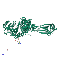 PDB entry 1cy0 coloured by chain, top view.