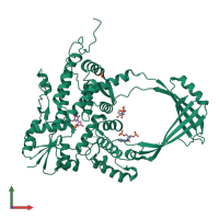 PDB entry 1cy1 coloured by chain, front view.