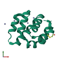 PDB entry 1cy5 coloured by chain, front view.