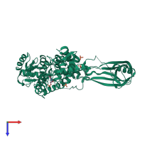 PDB entry 1cy6 coloured by chain, top view.