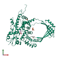 PDB entry 1cy7 coloured by chain, front view.