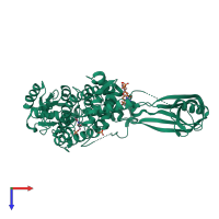 PDB entry 1cy7 coloured by chain, top view.