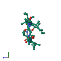 PDB entry 1cya coloured by chain, side view.