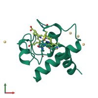 PDB entry 1cyi coloured by chain, front view.