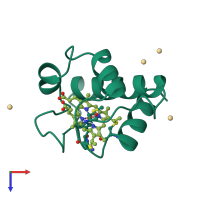 PDB entry 1cyi coloured by chain, top view.