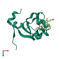 PDB entry 1cyo coloured by chain, top view.