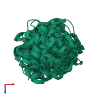 PDB entry 1cz2 coloured by chain, ensemble of 12 models, top view.