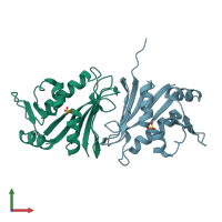 PDB entry 1cz3 coloured by chain, front view.