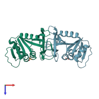 PDB entry 1cz3 coloured by chain, top view.