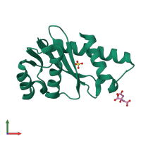 PDB entry 1cz9 coloured by chain, front view.