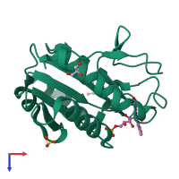 PDB entry 1czh coloured by chain, top view.