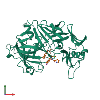 PDB entry 1czi coloured by chain, front view.