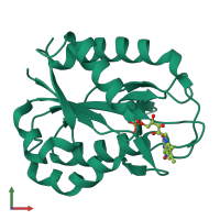 PDB entry 1czn coloured by chain, front view.