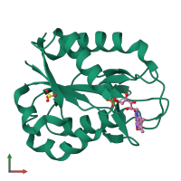 PDB entry 1czo coloured by chain, front view.