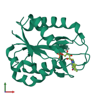 PDB entry 1d04 coloured by chain, front view.