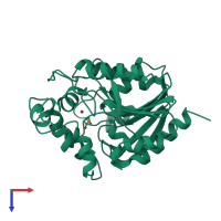 PDB entry 1d07 coloured by chain, top view.
