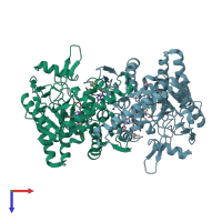 PDB entry 1d0c coloured by chain, top view.