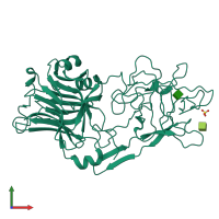 PDB entry 1d0h coloured by chain, front view.