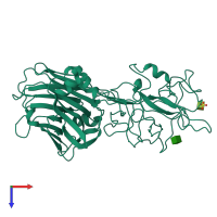 PDB entry 1d0h coloured by chain, top view.